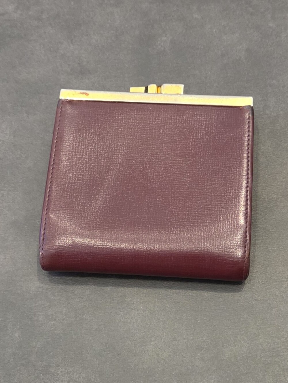 Cartier Burgundy Leather Wallet with Gold Corner Accents - Picture 4 of 6
